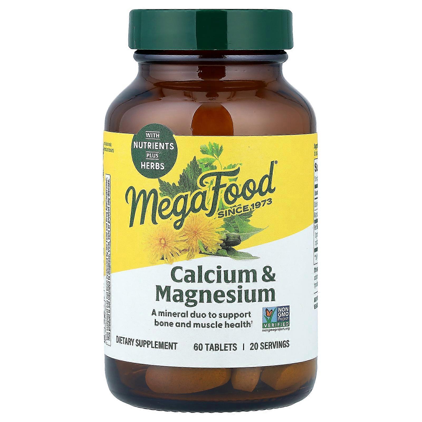 MegaFood, Calcium & Magnesium,  60 Tablets
