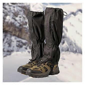 Waterproof Hiking Leg Gaiters for Boots, Durable Breathable Snake Protection, Adjustable Comfortable Fit Black
