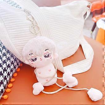 10CM Mini Unfinished Cotton Doll Keychain Cute Big-Eyed Anime-Style Doll with Ant Body for Pretend Play and Games, Ideal for Kids