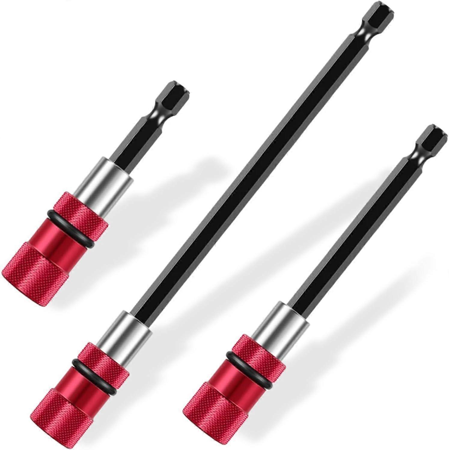 3Pcs Drill Extension Rod Set, Magnetic Hex Bit Driver Extender