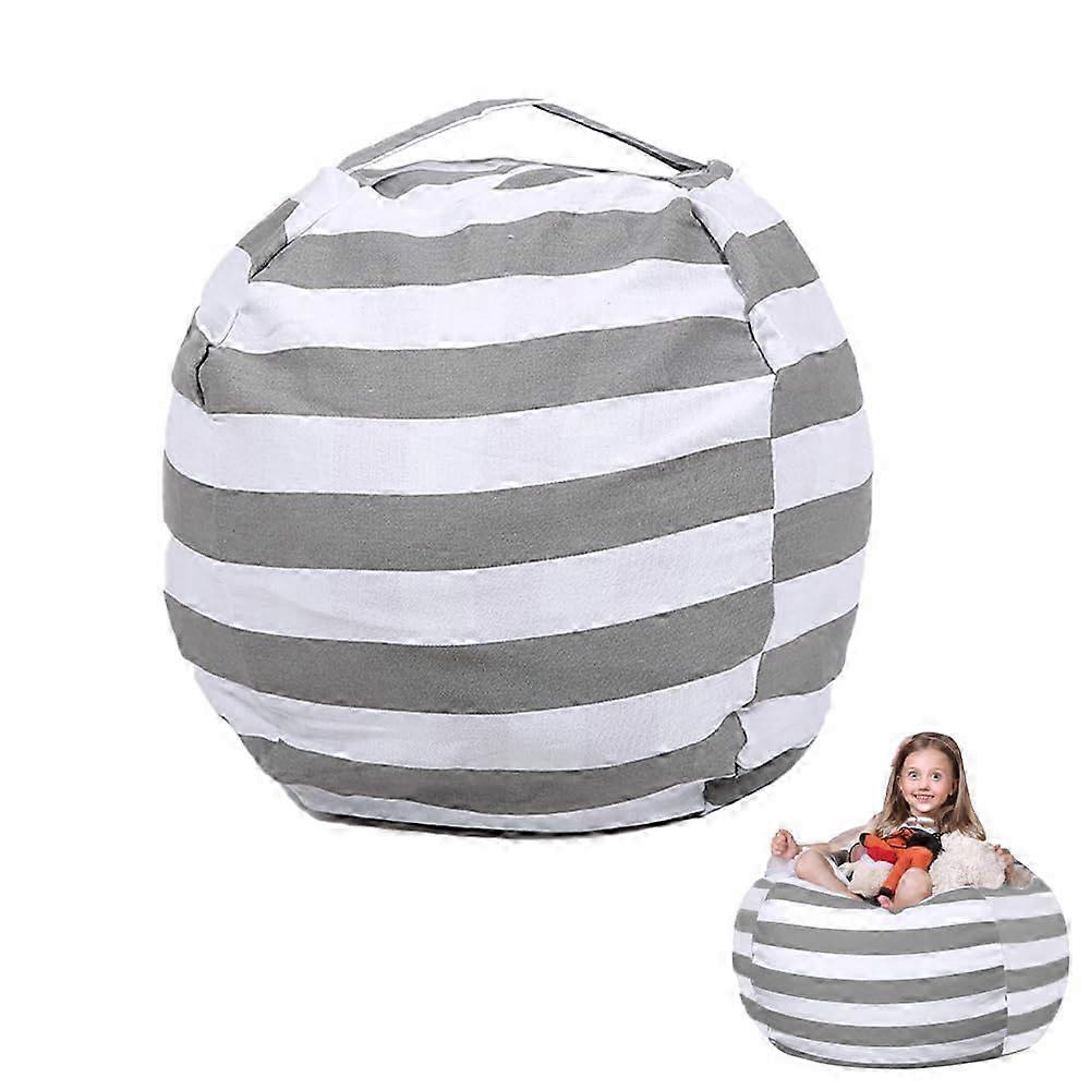 Spacious Striped Canvas Toy Storage Bag