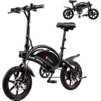14-inch draagbare opvouwbare elektrische fiets, DYU DF3 met 3 rijmodi, trapondersteuning, in hoogte verstelbaar
