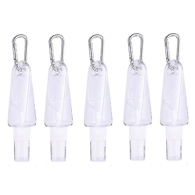5pcs Portable Hand Sanitizer Bottles Spray Bottles Plastic Empty Spray Bottle Multifunction Bottles With Hanger (white)