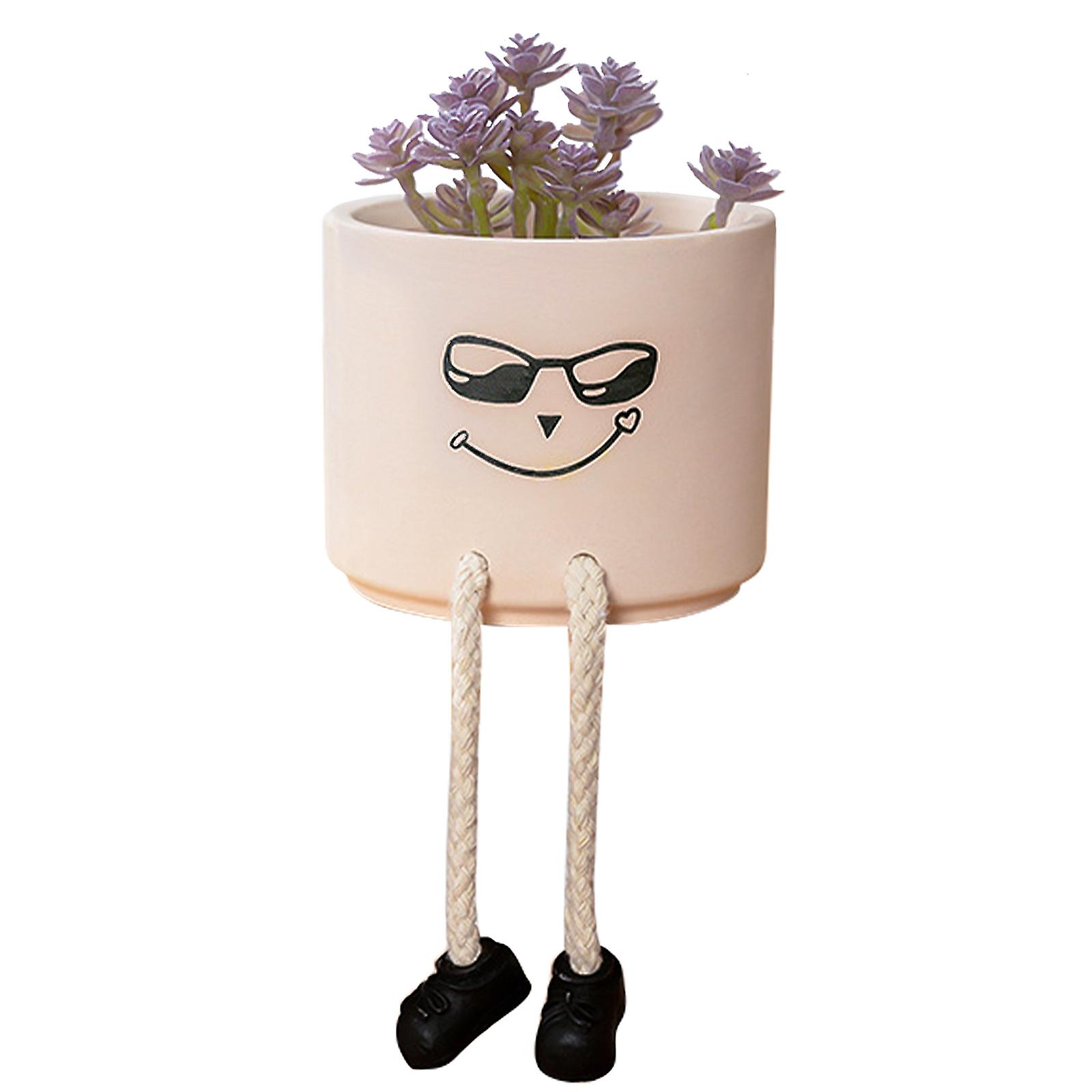 Artificial Succulent Plants With Pots,mini Cute Hanging Leg Emotional