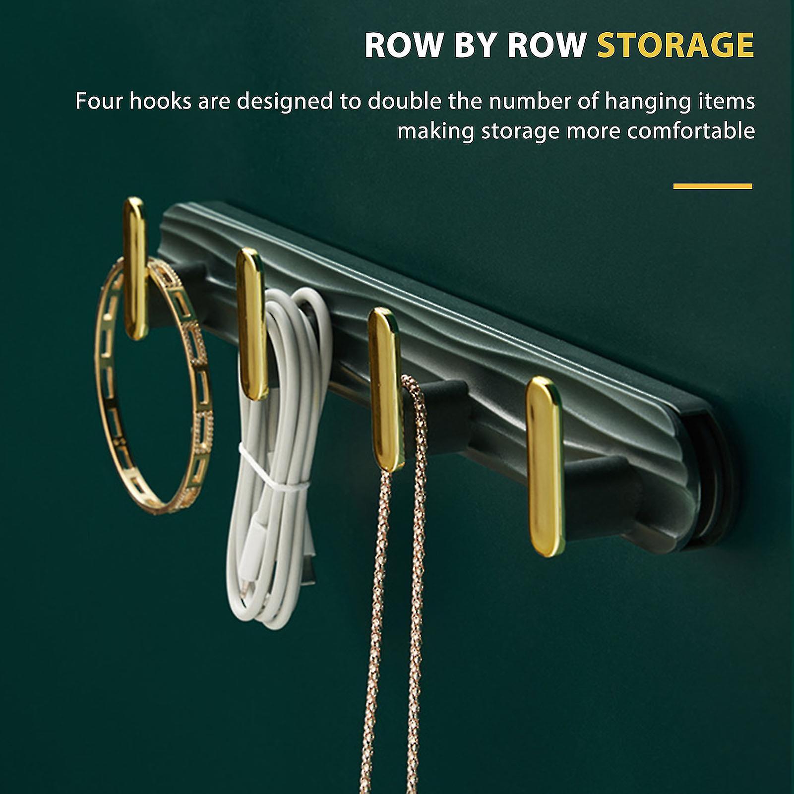 Self-adhesive key rack Wall rack with 4 hooks for entrance