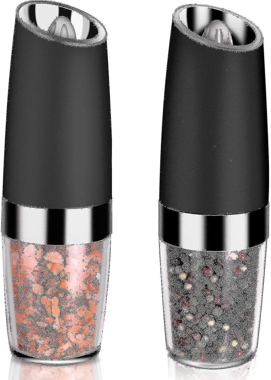 2 Pcs Gravity Electric Salt And Pepper Grinder Set