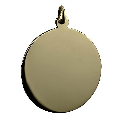 9ct Gold 30mm round plain round Disc