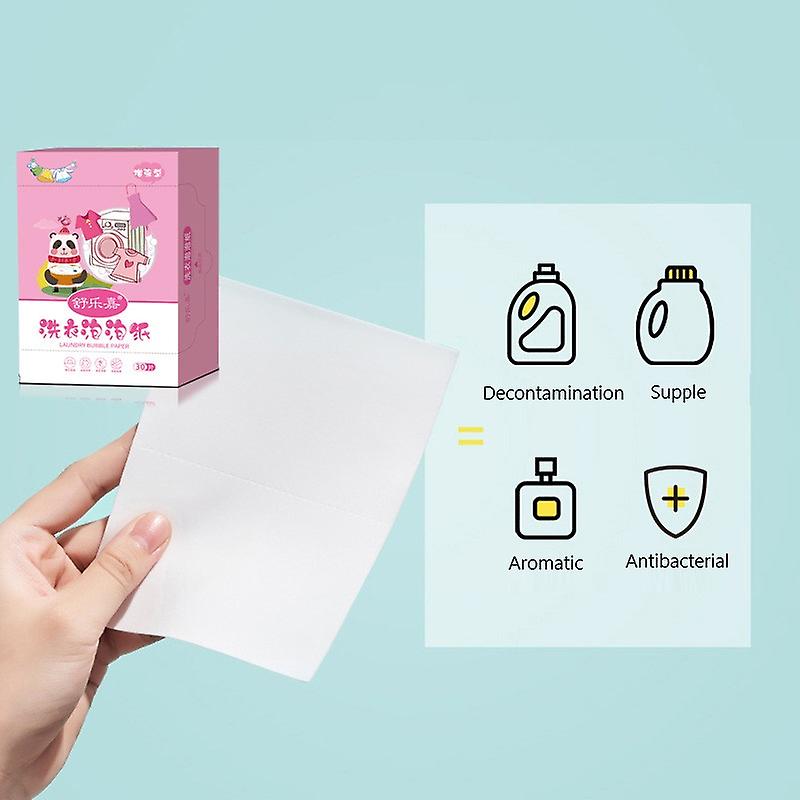 30pcs Laundry Detergent Super Concentrated Washing Soap Gentle Washing Sheets