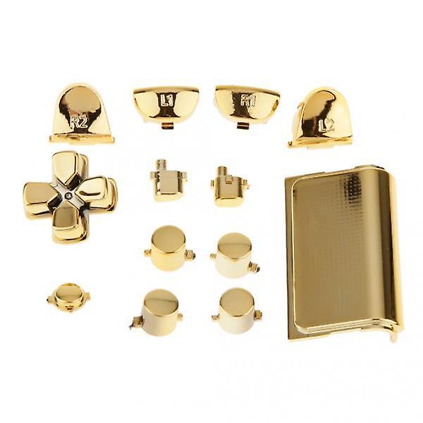 2x Gold Chrome Plating Buttons and Touchpad Mod Kit for PS4 Controller
