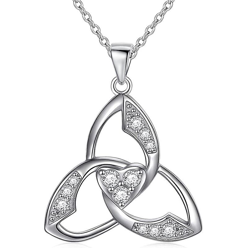 S925 Silver Necklace Female Triangular Pendant