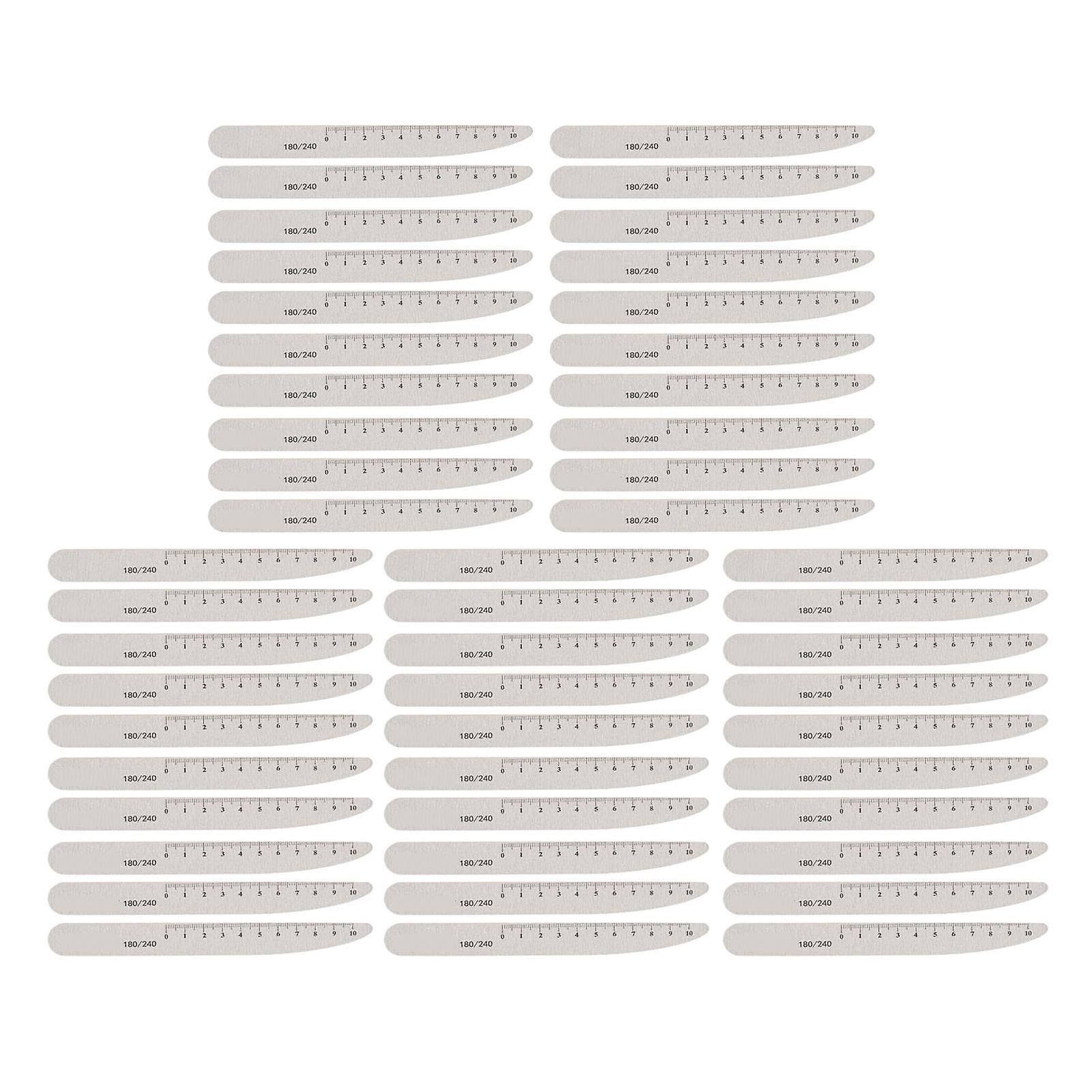 50pcs Washable Reusable Nail File with Scale Professional Home Salon Nail Buffering File Manicure Tool