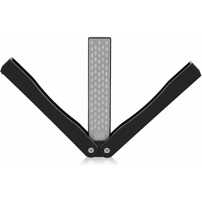 Whetstones 400/600 Grit Knife Sharpener, Double-Sided Folding Diamond Whetstone Tool for Outdoor Camping Garden Kitchen(Black)