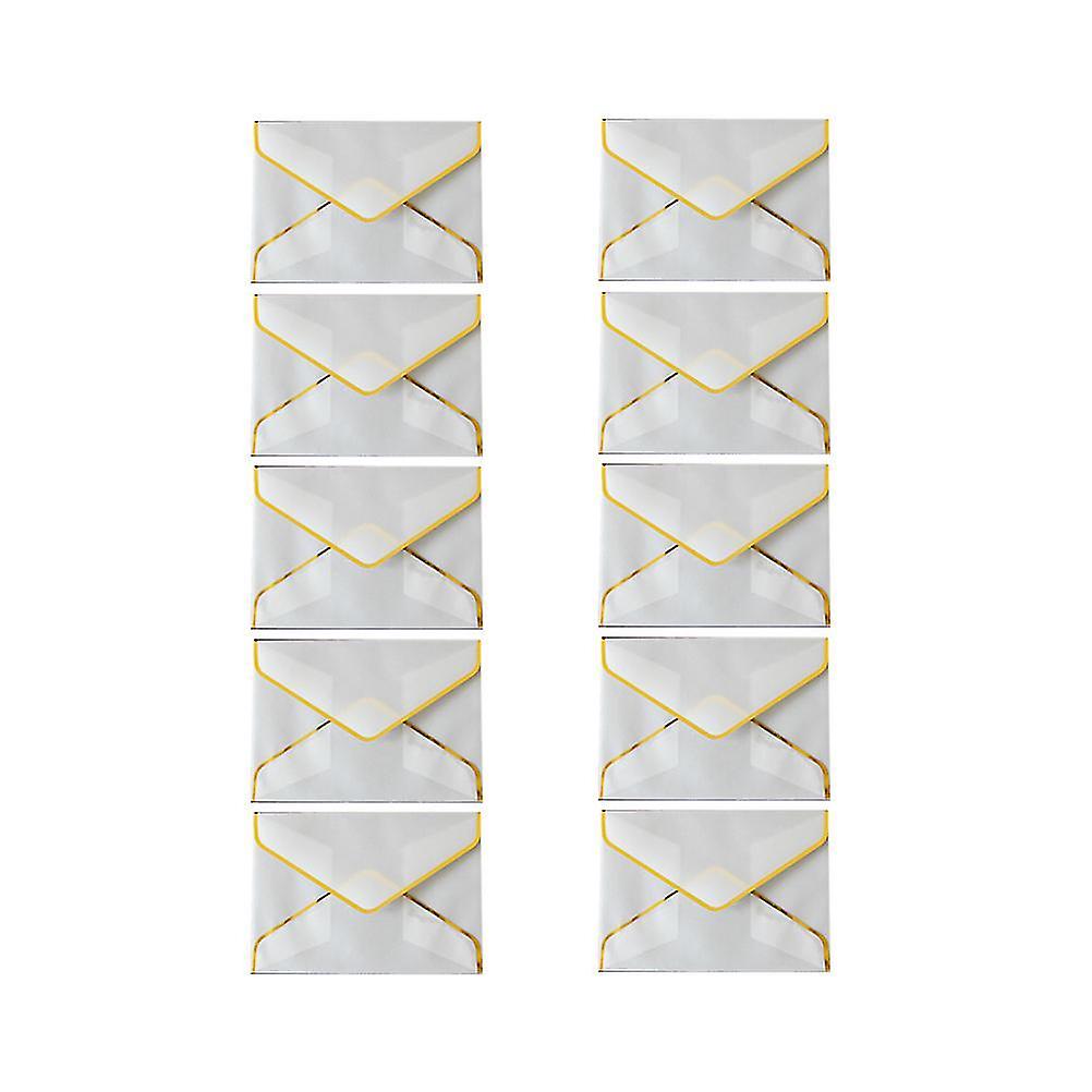10pcs Cellophane Postcards Packing Wedding Invitation Blank Envelope Party Paper Envelopes (golden E