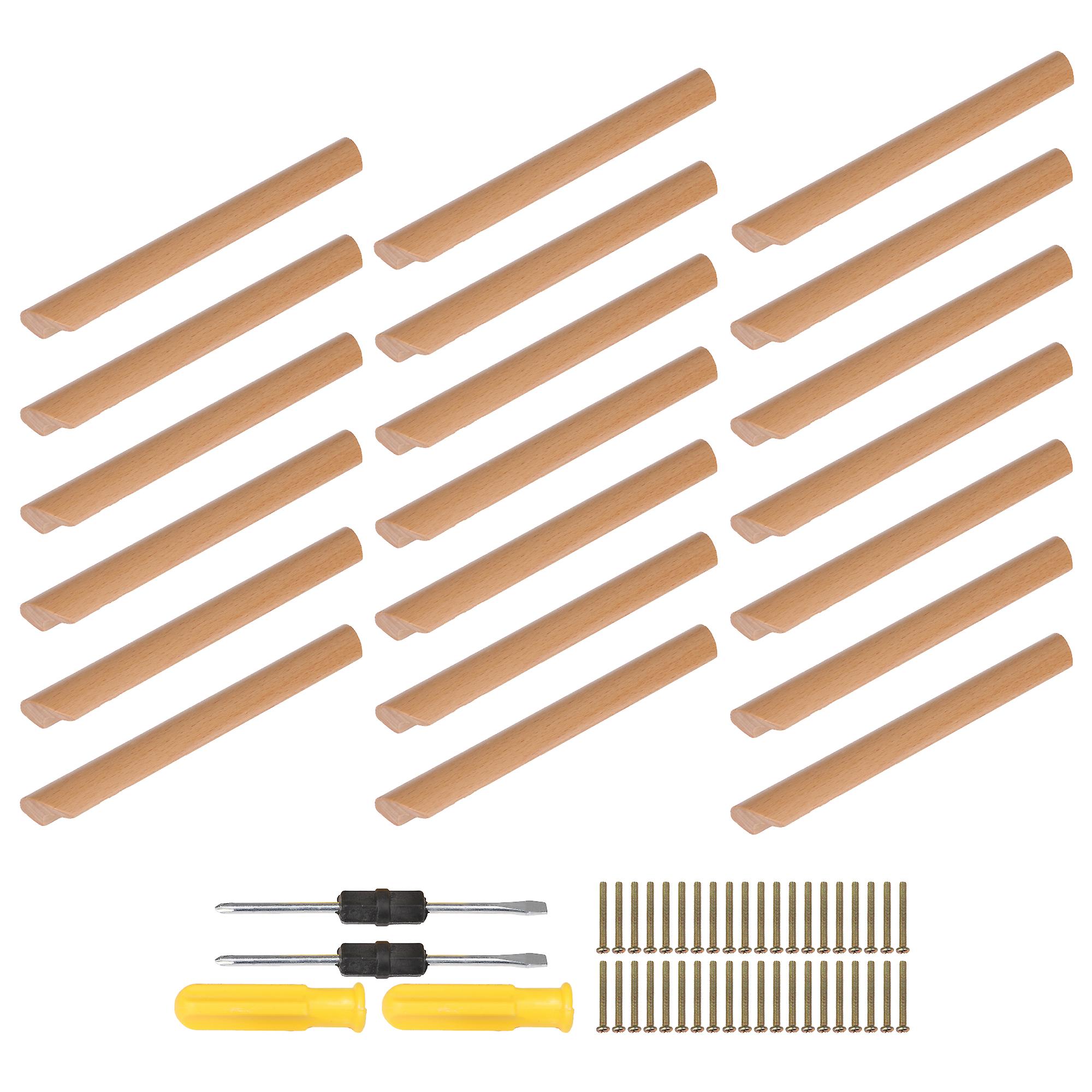 20PCS Wooden Cabinet Handles Cupboard Drawer Pulls with 128mm Pitch Hole