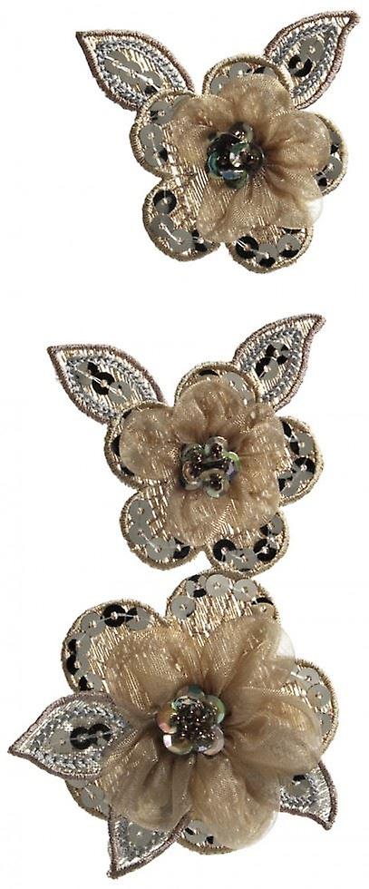 Simplicity Patch Motif Sequin Flowers - per pack of 3