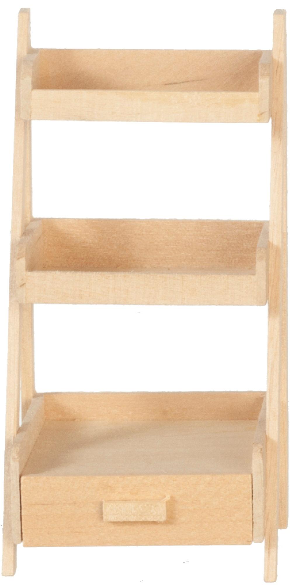 Dolls House Bare Wood Slanting Display Shelving Unit Miniature 1:12 Furniture
