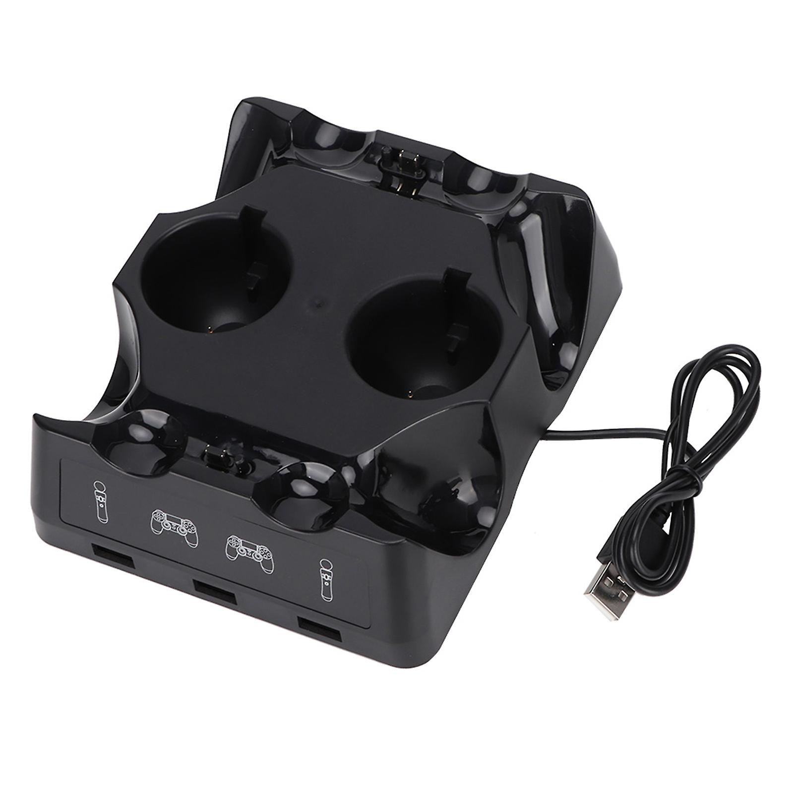 Multifunctional Charger Dock for PS4 PS4 Move PS4 VR Controller Four-Port Charging Station Compatible with Dualshock Controllers