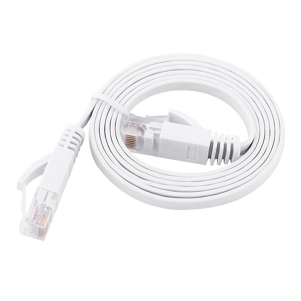RJ45 CAT6 Ethernet Network Flat LAN Cable UTP Patch Router Cables 1000M White 1meter
