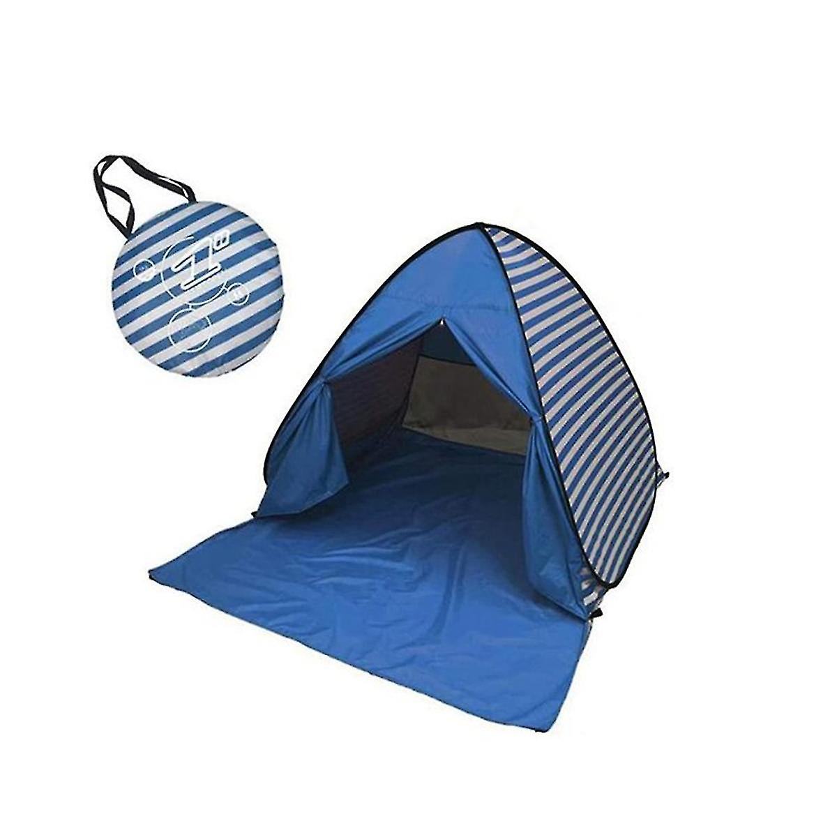Stripe Style Self Up Beach Tent Uv Resistant Instant Portable Quick Cabin Shade For 2-3 People