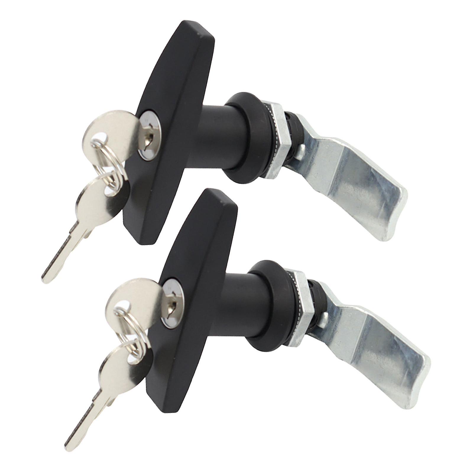 T-Shape Handle Lock with Keys Zinc Alloy Caravan Canopy Locks 1Pc Black