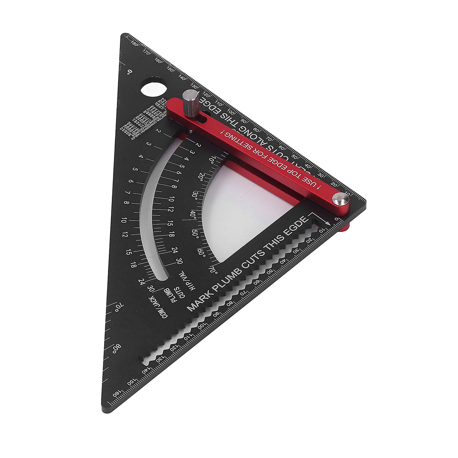 Woodworking Triangle Ruler with Goniometer Adjustable Right Angle Square Carpenter Layout Tool