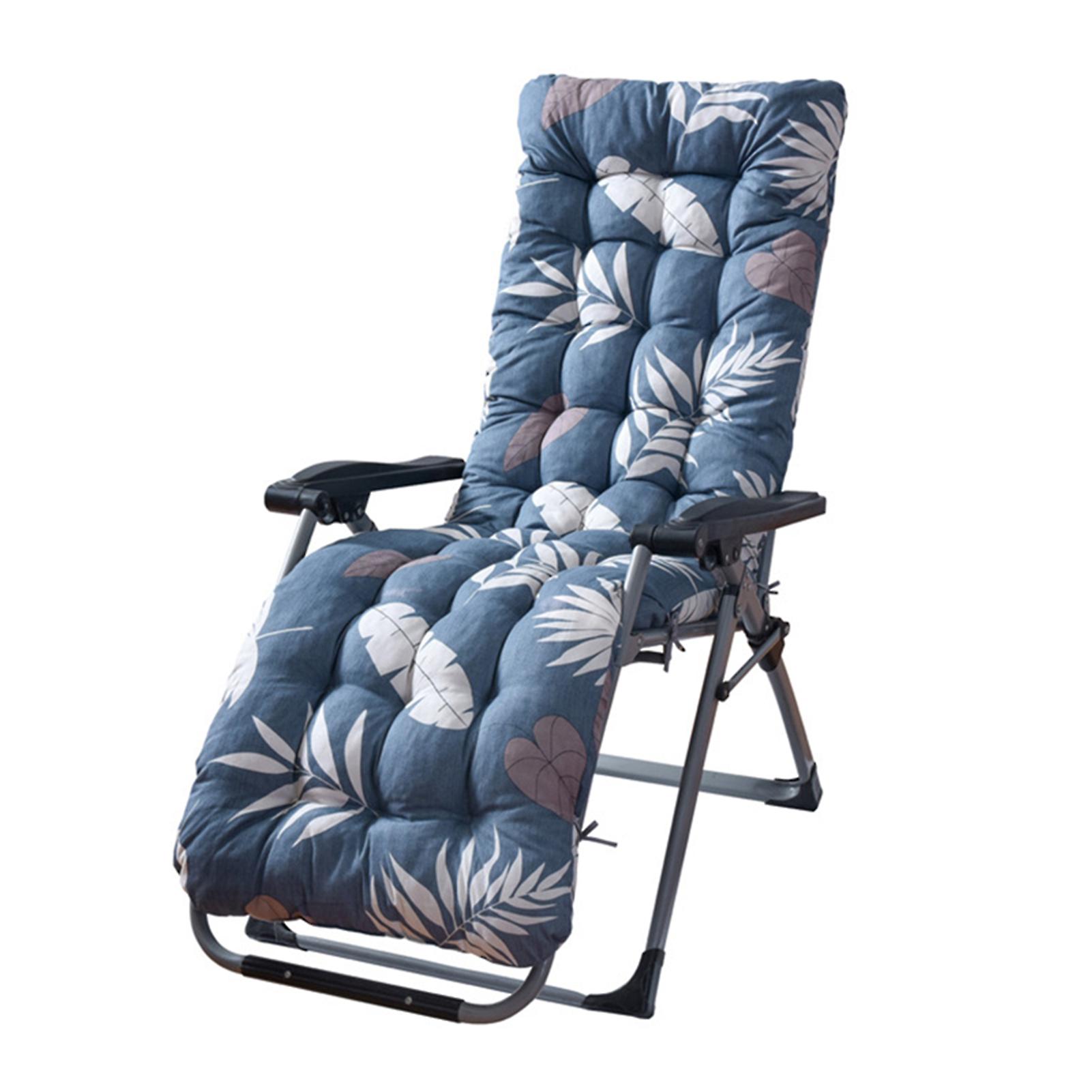Lounger Cushion Pad Replacement with Fixation Strap Large Printed Rocking Chair Bench Pad for Patio Garden 170*50*8CM
