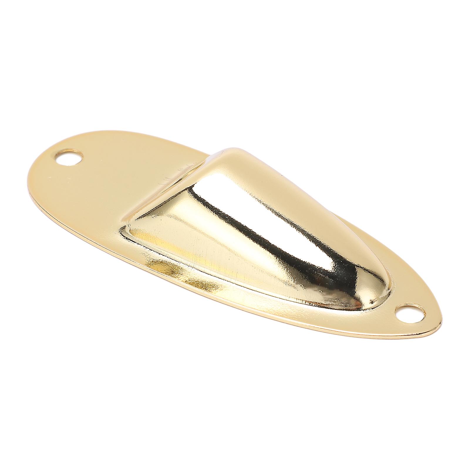 Electric Guitar Jack Plate Input Output Socket Boat Style Instrument Accessory with Screw Gold