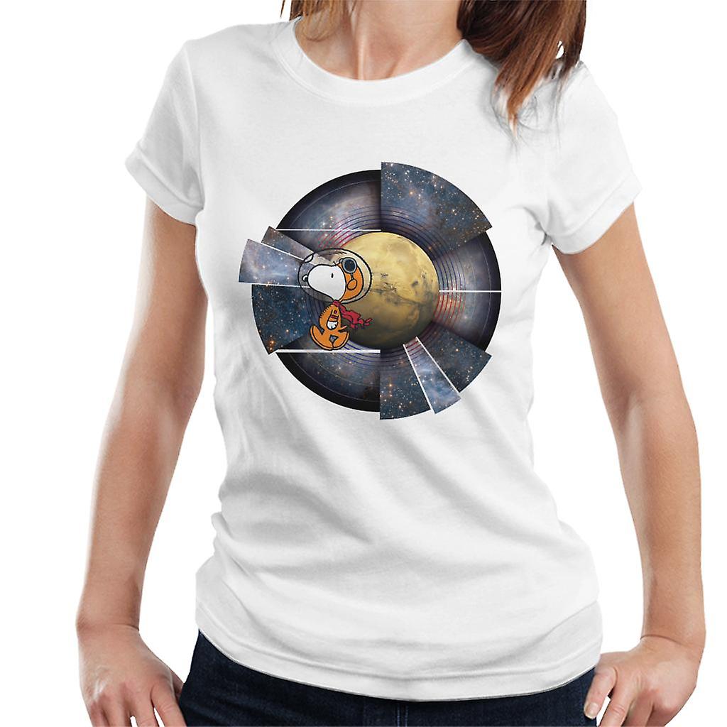 Peanuts Snoopy Astronaut Space Background Women's T-Shirt