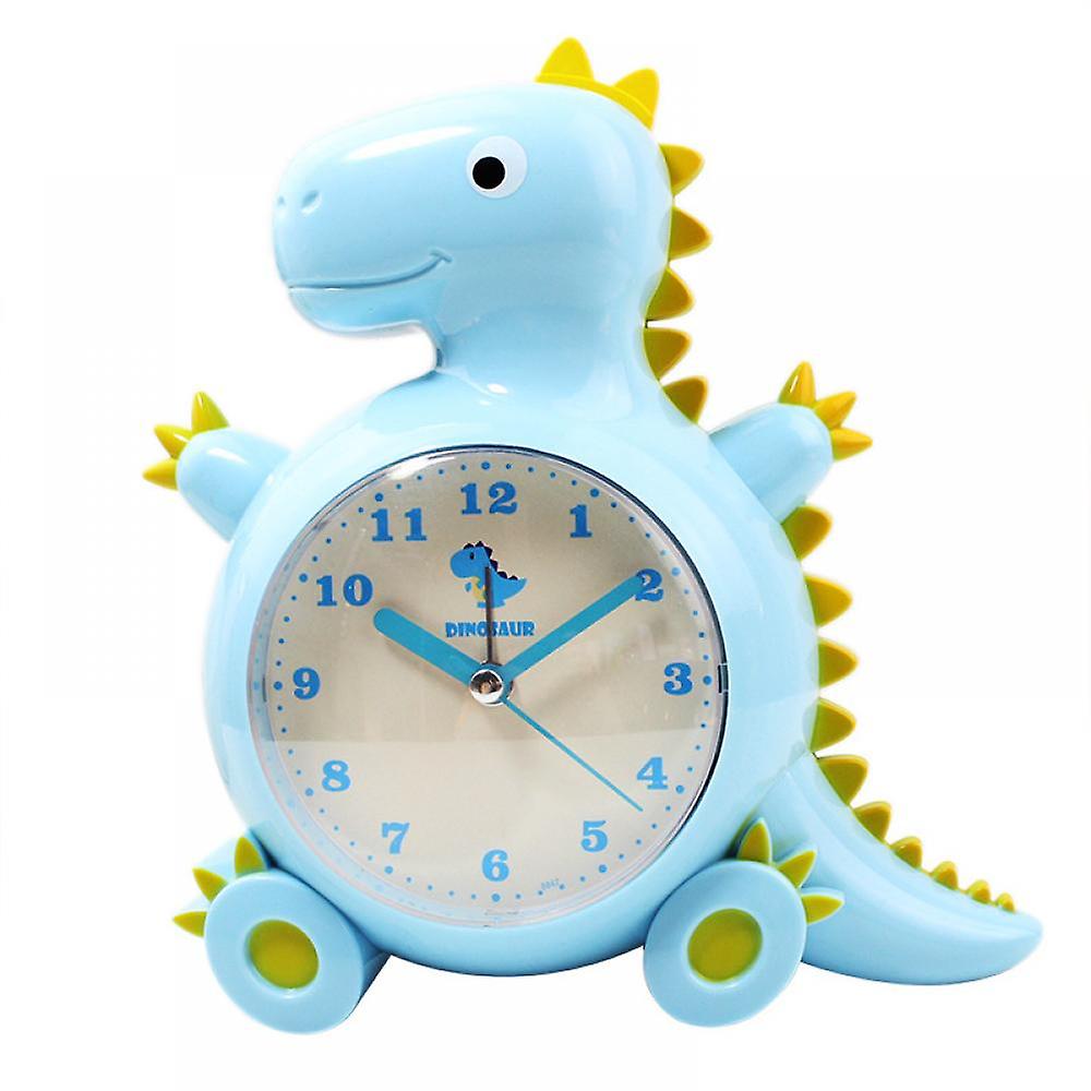 SAYTAY子供の目覚まし時計、漫画の目覚まし時計、恐竜時計、常夜灯、学生の子供の家の装飾、デスクトップ時計(スカイブルー)