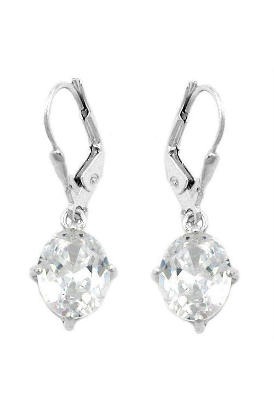 Earrings Leverback Cubic Zirconia Silver 925 - Gl92477