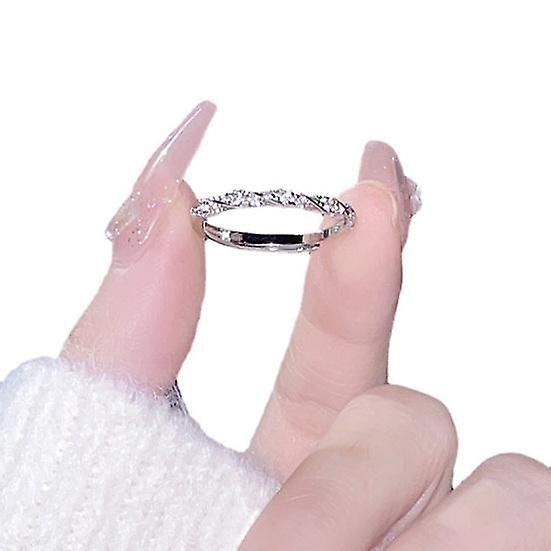 Stylish Copper Ring with Sparkling Rhinestone Adjustable Opening Perfect for Daily Wear And Fashionable Occasions