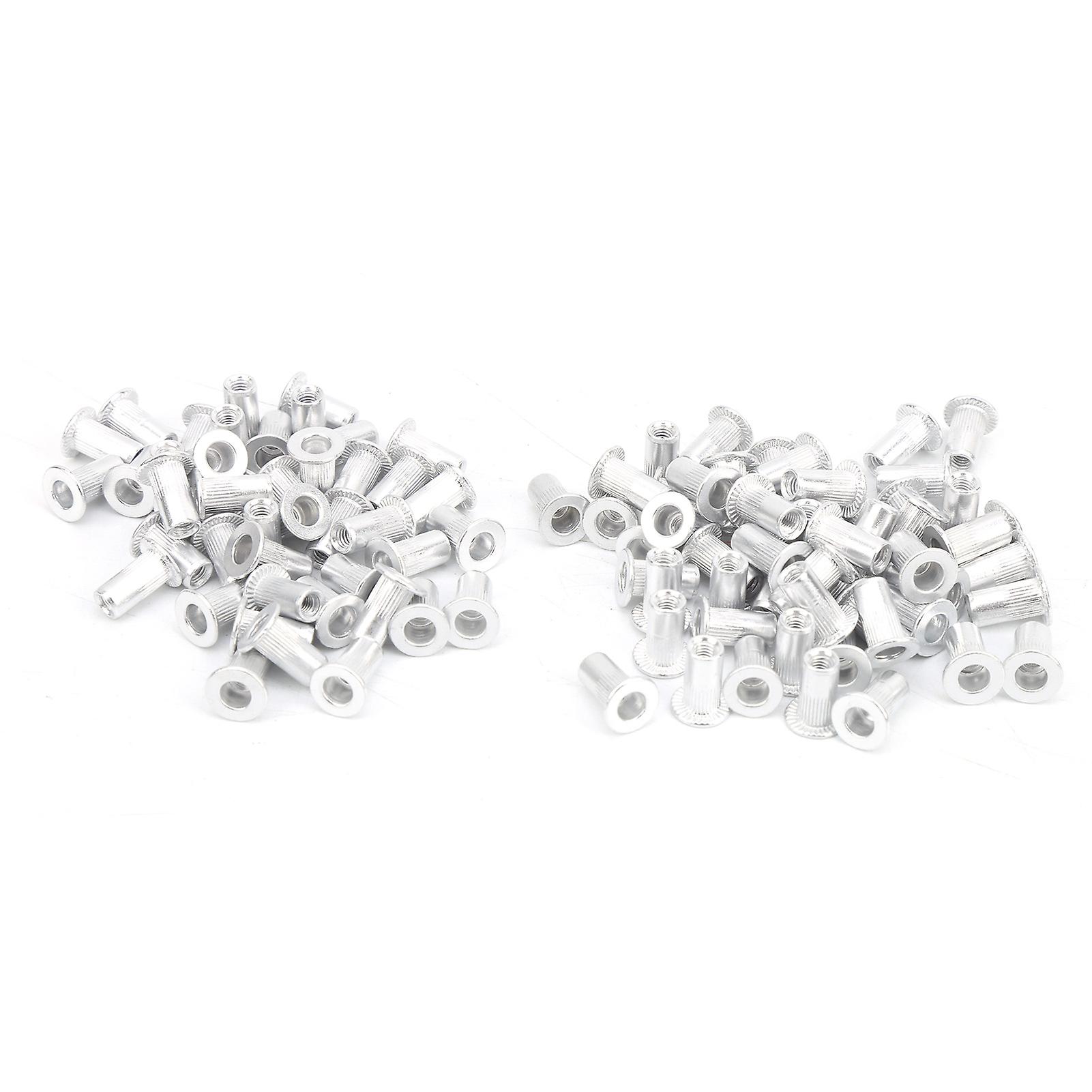 100Pcs Aluminum Pull Riveting Nuts WJ-30045 M3-M10 Flat Head