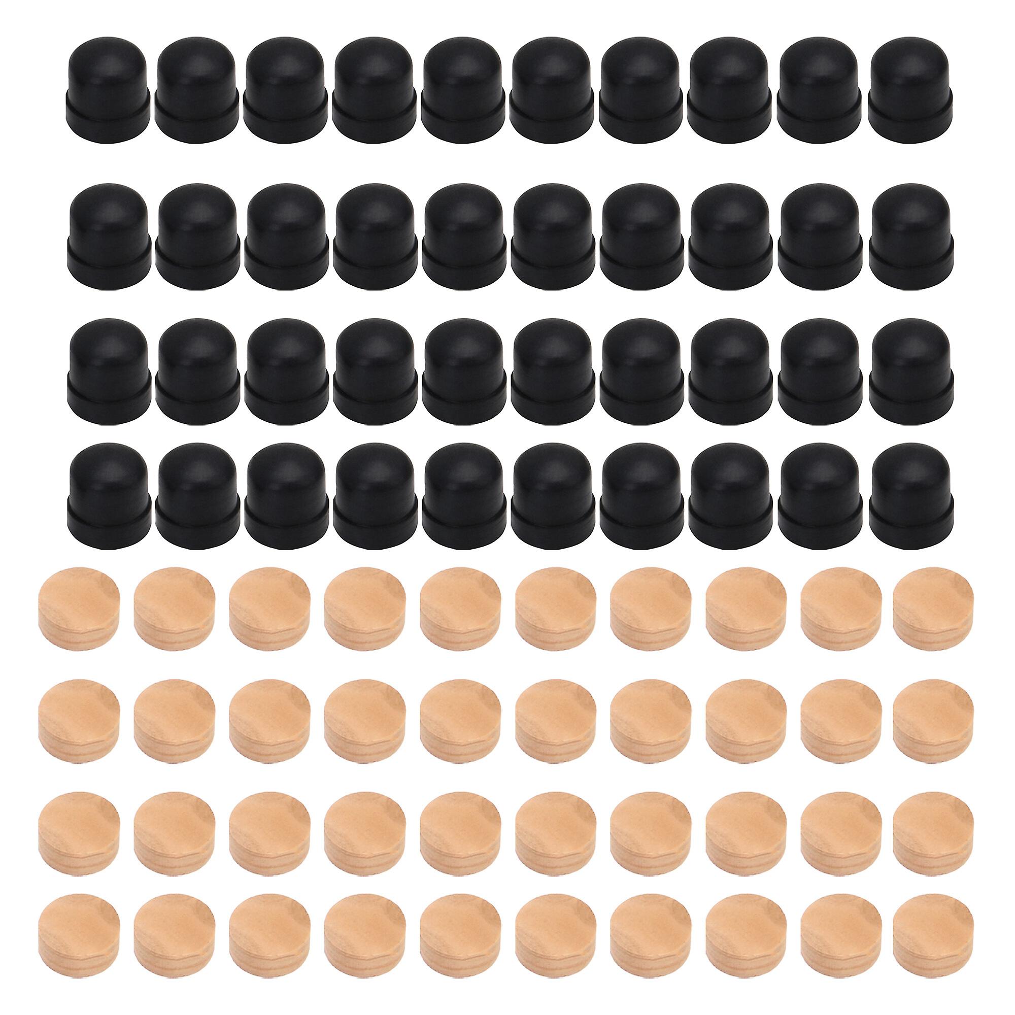 80 Pcs Trombone Slide Rubber End Tip Bumper w/ 9.5mm Trumbone Cork Pad