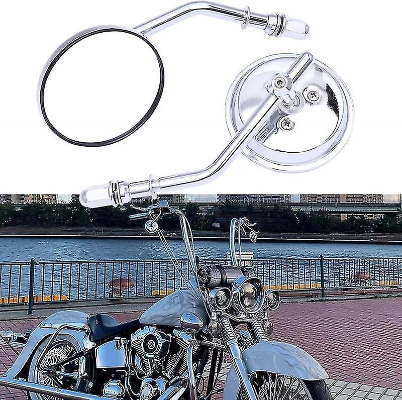 Black 8mm 10mm Motorcycle Mini Oval Rearview Mirrors For Dyna Softail Touring Sportster 883 1200 Ele