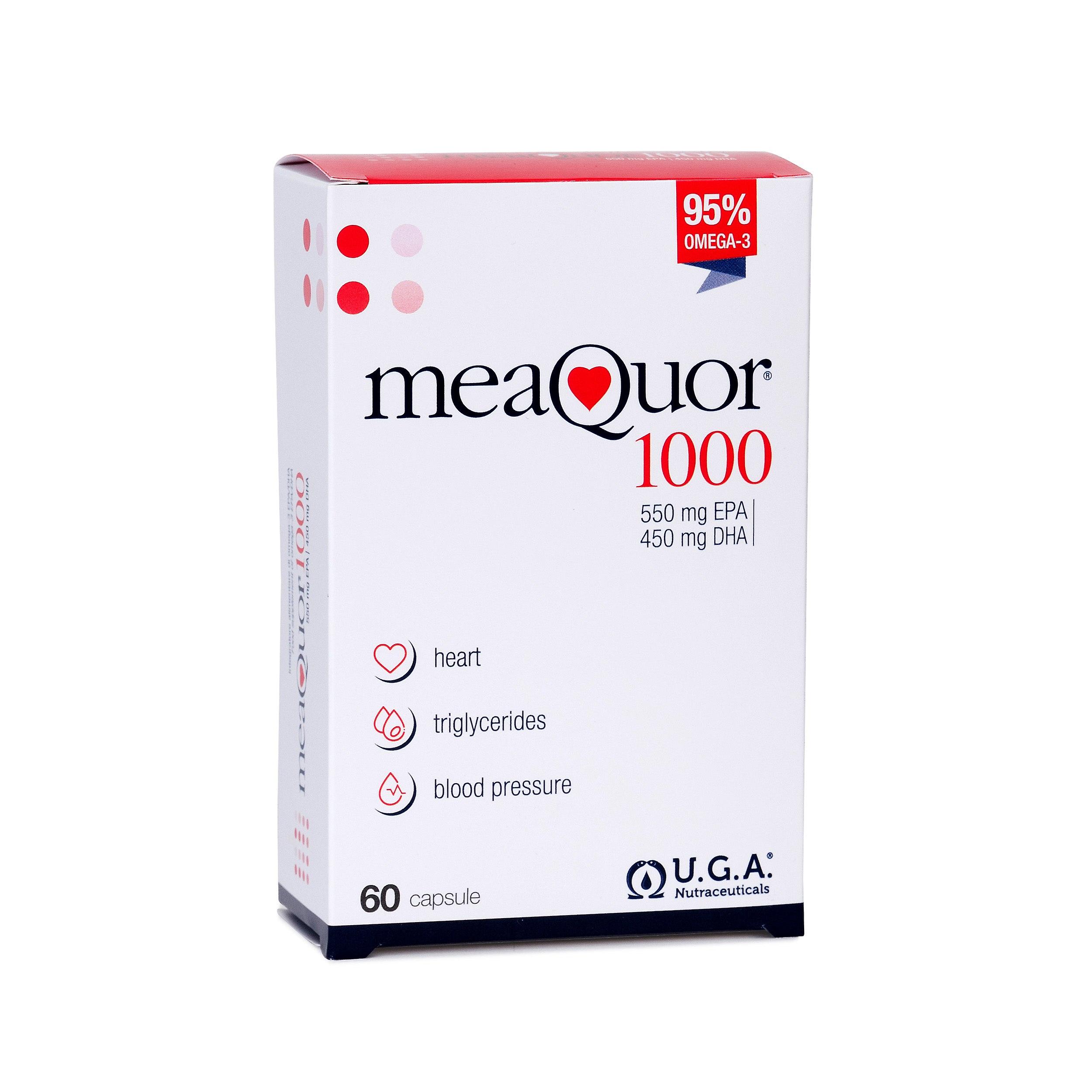 Meaquor 1000 - 60 kapselia | Omega-3-lisä triglyserideille ja verenpaineelle