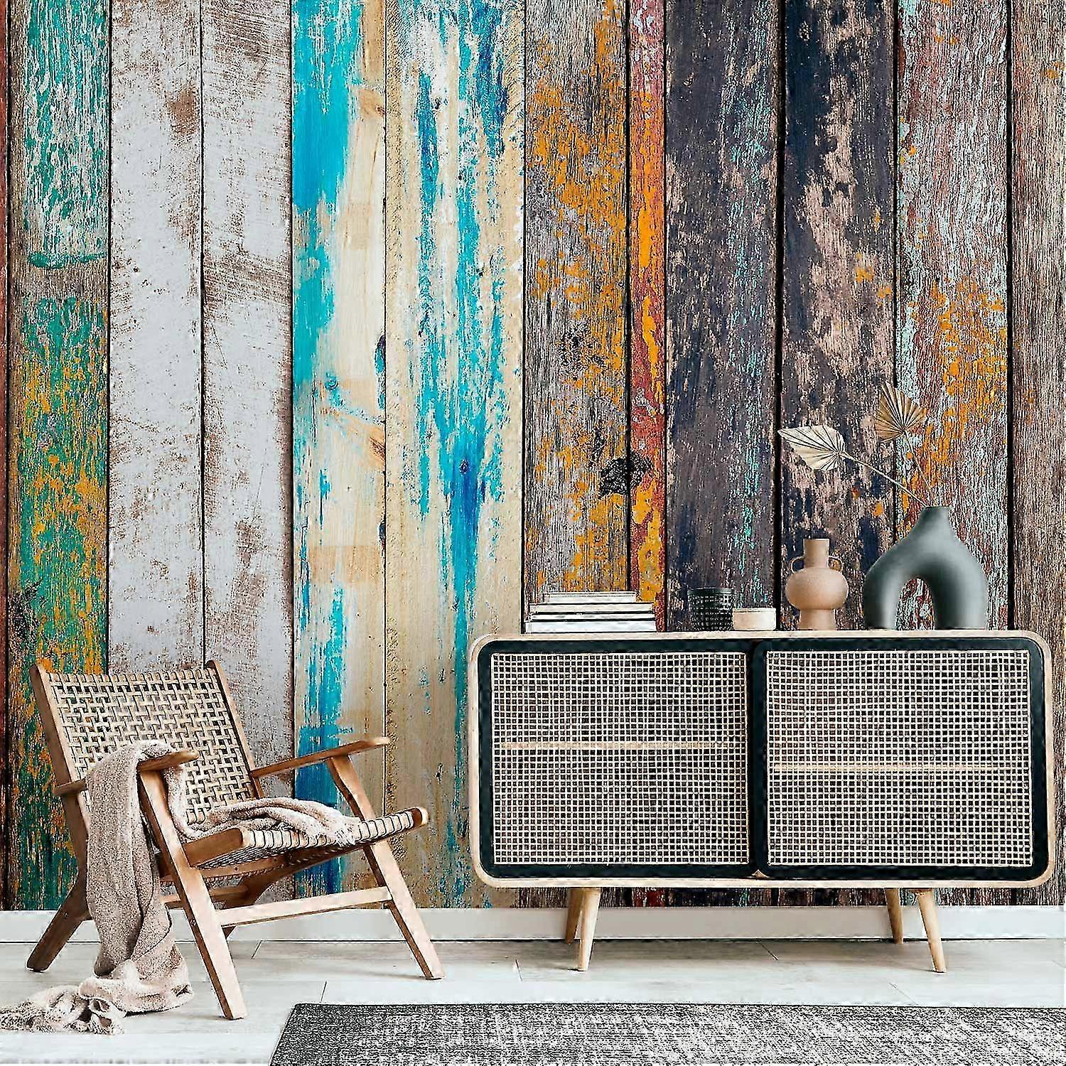 Wall Mural - Wooden Rainbow