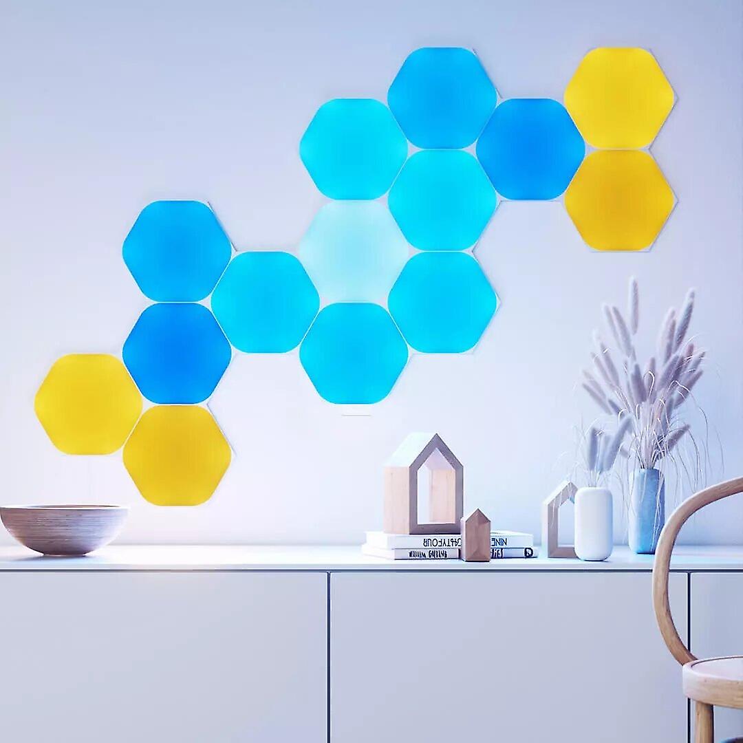 Hexagons Wifi Smart Led Light Kit Diy Night Lamp Touch Voice App Control 16 Million Color Compatible With Homekit Alexa Google Home