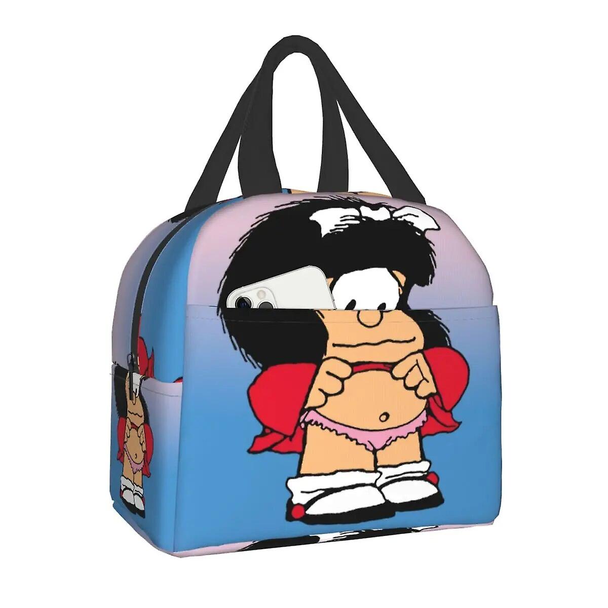 Αστεία Mafalda μεσημεριανού γεύματος τσάντα θερμικό μονωμένο κουτί μεσημεριανού γεύματος για τους άνδρες Γυναίκες παιδιά σχολείο γραφείο τροφίμων κάμπινγκ ταξίδια πικνίκ τσάντες