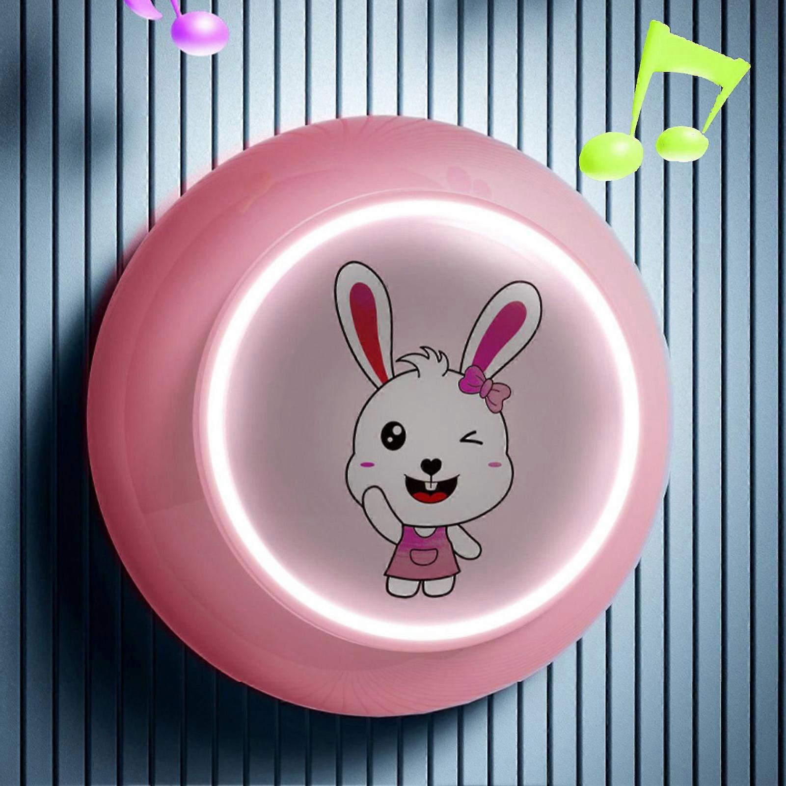 Kids Touch High Jump Voice Counter Multifunctional Self Adhesive Intelligent Voice Broadcast Height Training Touch Counter Pink Rabit