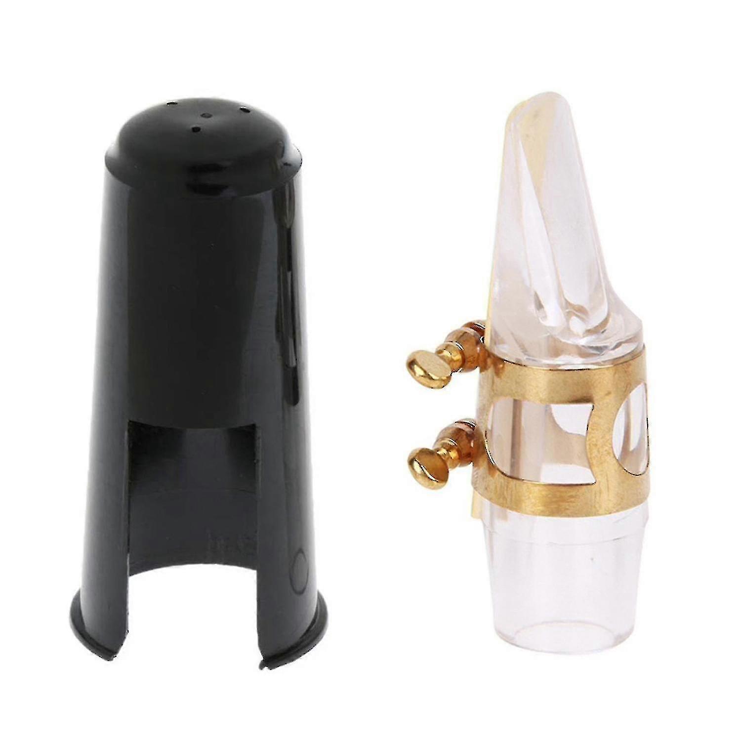 Alto Saxophone Transparent Mouthpiece E Flat Crystal Mouthpiece Kit Set With Cap/ Clip/ Reed