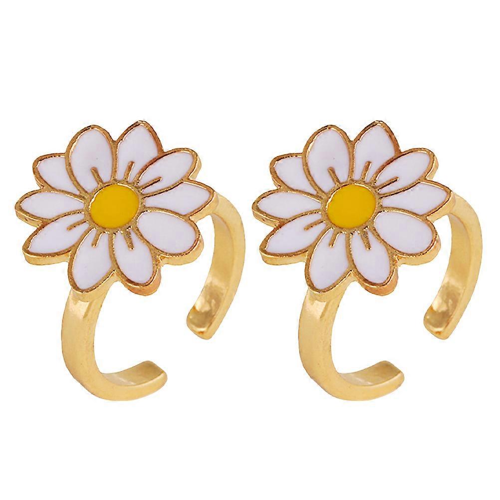 2 Pcs Rotatable Ring Fidget Ring Anxiety Reduction Ring Stress Relief Jewelry Toy