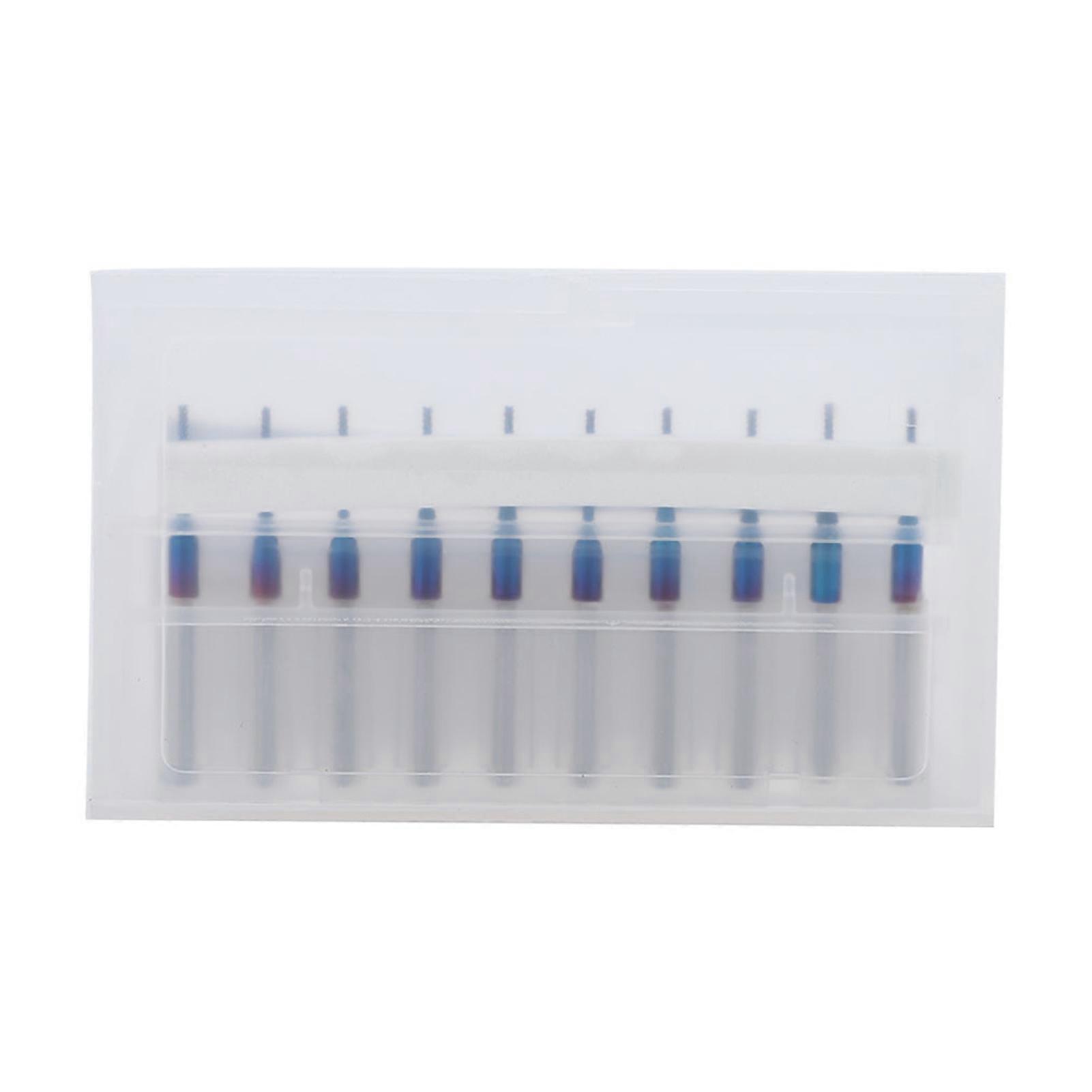 10pcs Carbide Router Cutting Bit Blue Corn End Mill Engraving Bit For Cnc Pcb Machinery (1.0mm)