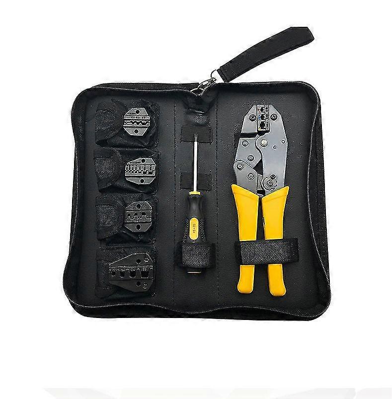 Cable Crimping Pliers, Cable Crimping Tool With 5 Interchangeable Jaws, Ratcheting Pliers