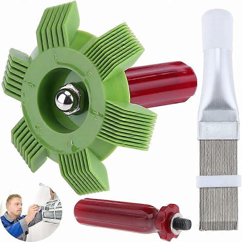 2 Pieces Air Conditioner Comb, Fin Comb, Air Conditioner Condenser Comb, 2 Styles Radiator Comb Evaporator Air Conditioning Tools, Suitable for Fin Co