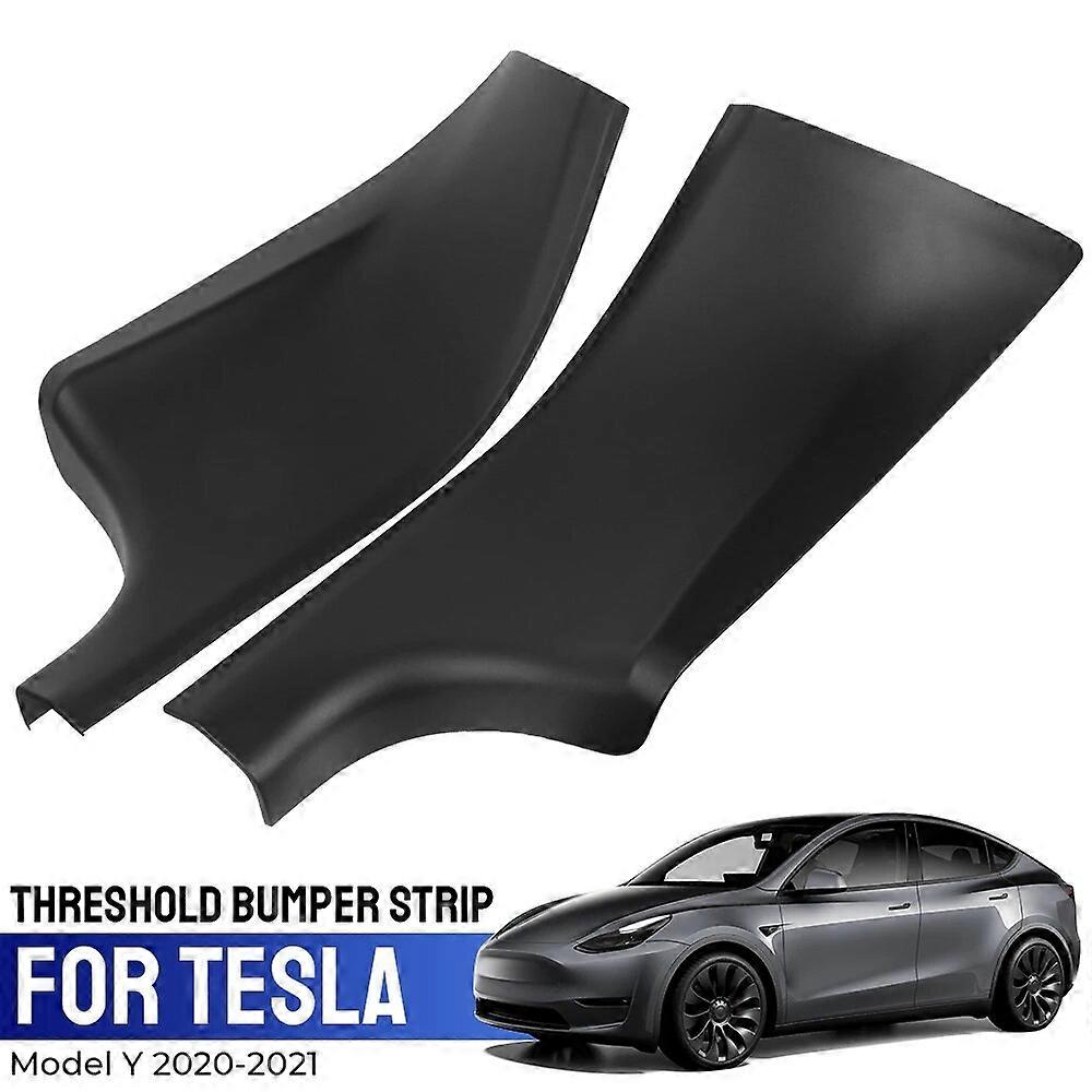 For Tesla Model Y 2020~2021 Scuff Plate Foot Covers Car Rear Door Sill Protective Guards Threshold Bumper Strip Auto Accessories FN9U8446