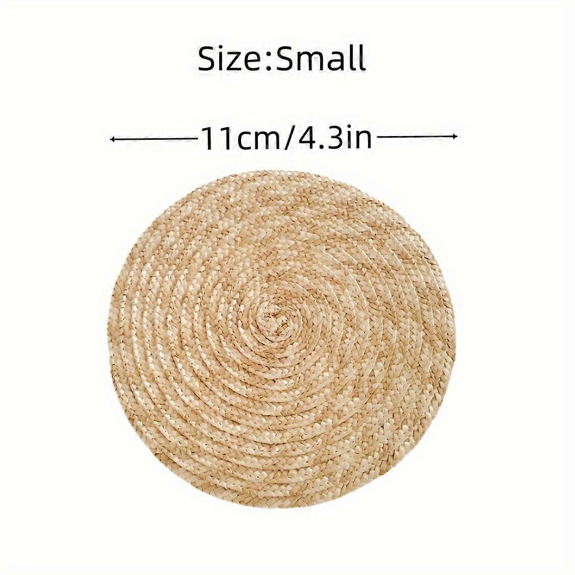 4-Piece Set Handmade Wheat Straw Placemats - Boho Woven, Heat-Resistant Pot Holders & Hot Dish Mats For Cooking And Baking - Perfect For Kitchen Count