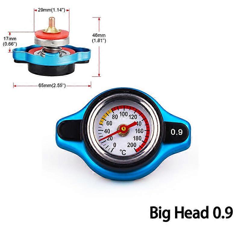 Thermost Radiator Cap Tank Cover Water Temperature Gauge 0.9Bar 1.1Bar 1.3 Bar Cover Racing Car Big or Small Head