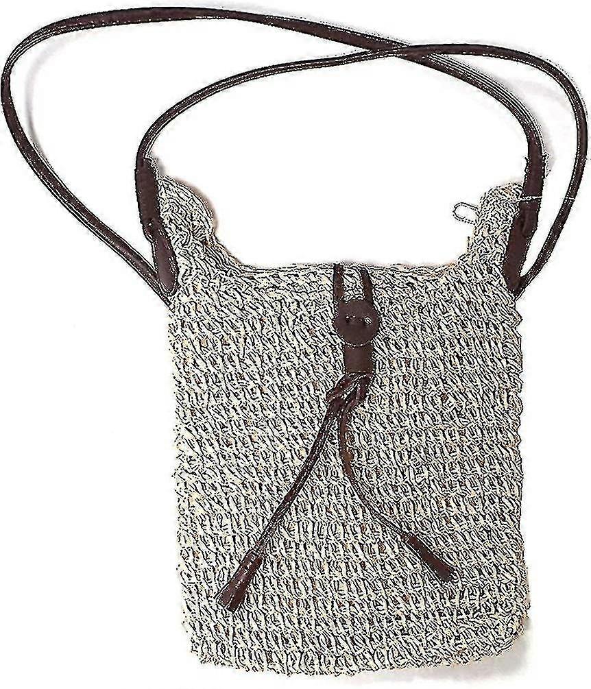 夏のビーチショルダーバッグ、軽く織られたわらクロスボディ、電話、女性のための旅行ハンドバッグ&日常使用(a-1b)