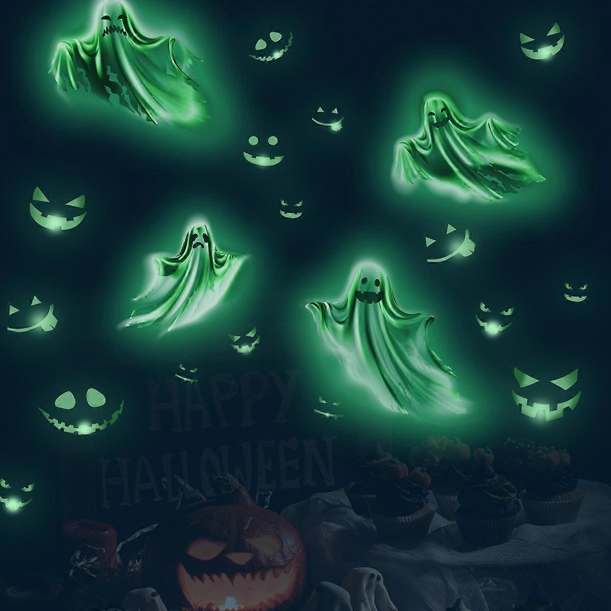 Luminous halloween horror ghost creative wall stickers background wall bedroom creative simple décor