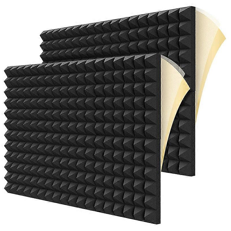 12Pcs Soundproof Foam Panels,2 Inch x 12 Inch x 12 Inch Pyramid Shaped Acoustic Panels for Wall,Stu